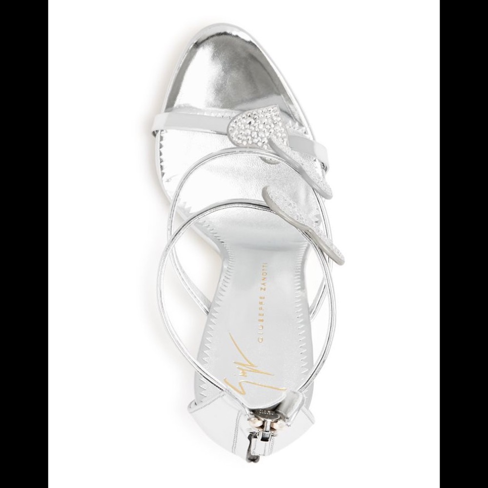 🤍giuseppe zanotti NEW Swarovski crystal silver heart heels - Picture 5 of 11